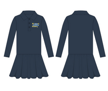  LHA Pk1-KG Girls Long sleeve Polo Dress (Navy Blue)