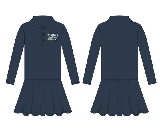 LHA Pk1-KG Girls Long sleeve Polo Dress (Navy Blue)