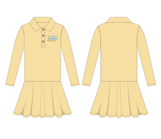 LHA Pk1-KG Girls long sleeve Polo Dress (Yellow)