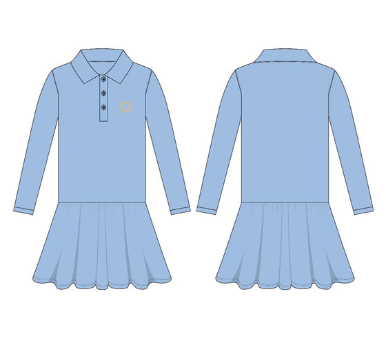 ISSI 3yr-2nd grade girls Polo dress (long Sleeve)